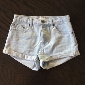 Light denim shorts